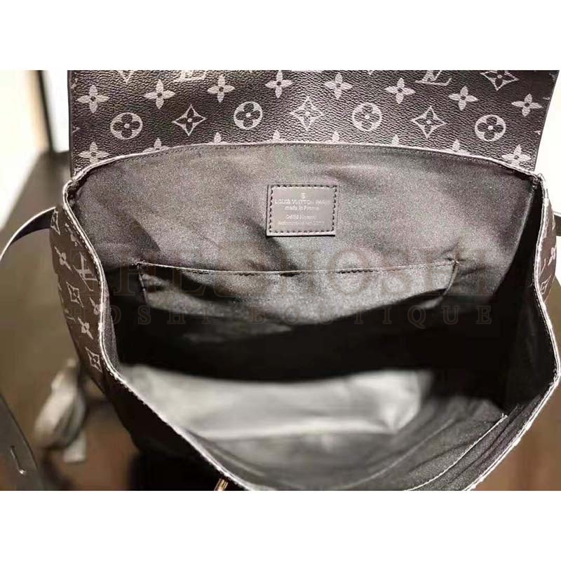 L0vis Vvtt0n LV Men Steamer Backpack in Monogram Eclipse Canvas-Grey Master Quality