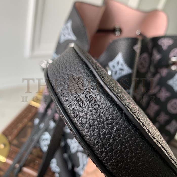 L0vis Vvtt0n LV Women Bella Bucket Bag Black Perforated Mahina Calf Leather Master Quality