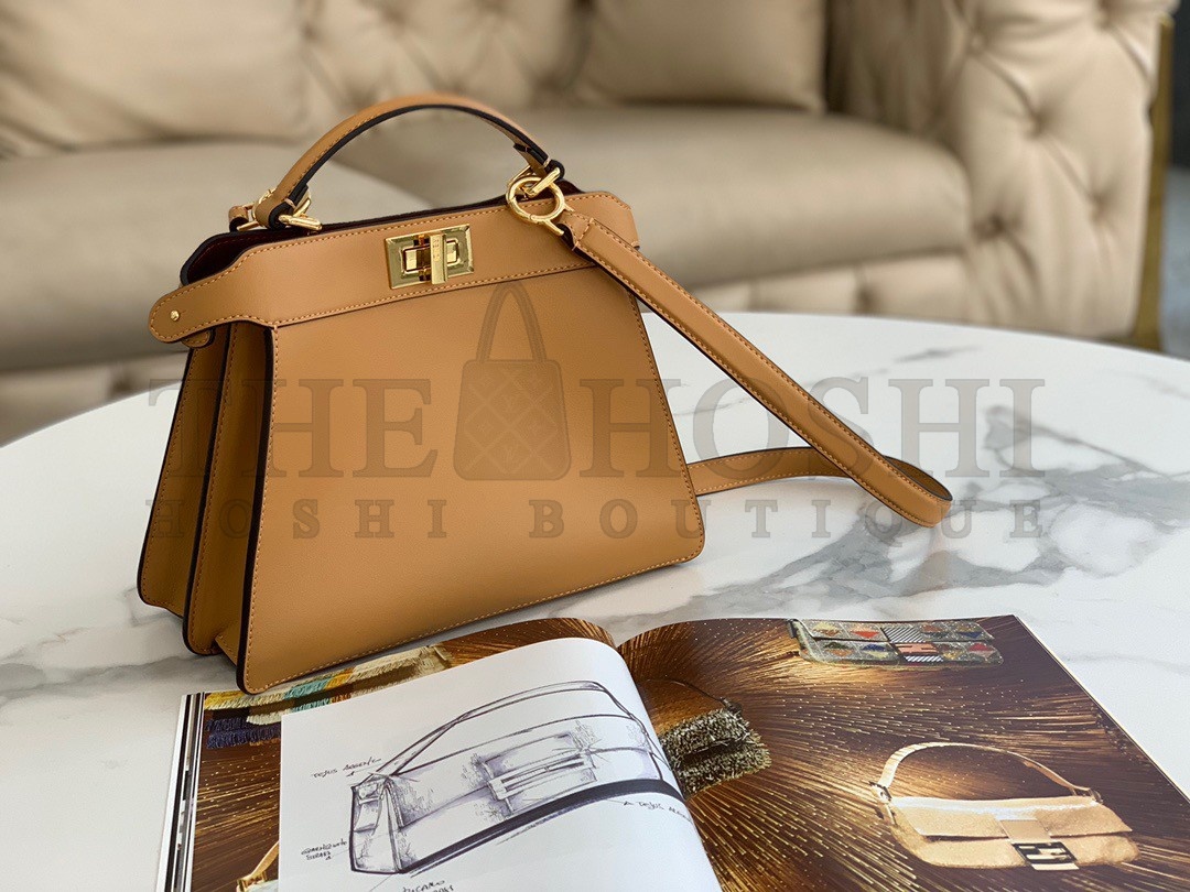 F**di Peekaboo ISeeU Small Bag In Beige Calfskin Master Quality