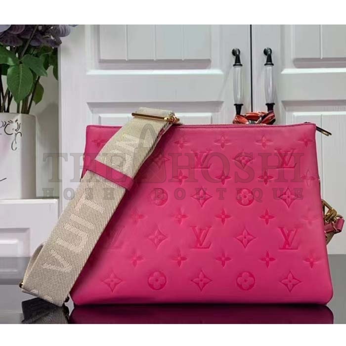 L0vis Vvtt0n LV Women Coussin BB Handbag Fluo Pink Grained Calfskin Leather Master Quality