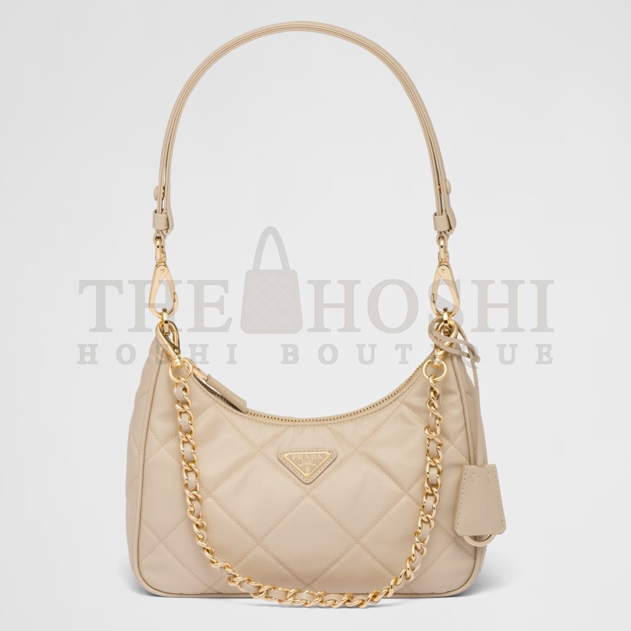 Pra*a Re-Edition 1995 Chaine Mini Bag in Beige Re-Nylon Master Quality