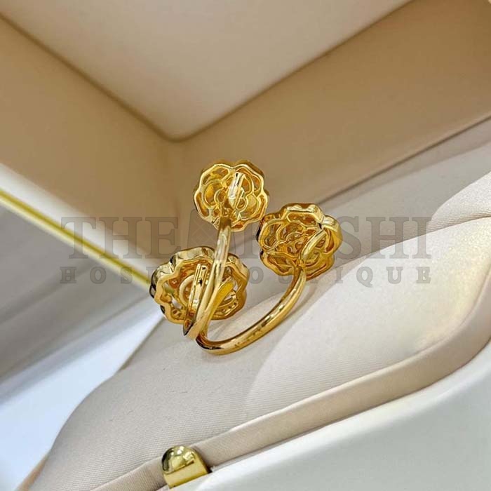Ch**el Women CC Extrait De Camelia Transformable Ring 18K Rose Gold D1am0nds Master Quality