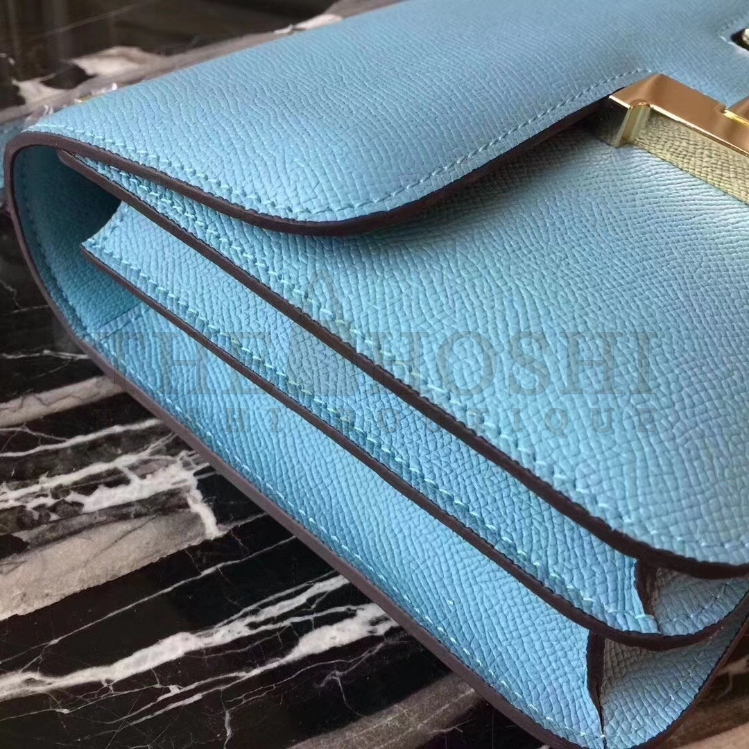 H**me5 Blue Atoll Constance MM 24cm Epsom Leather Bag Master Quality
