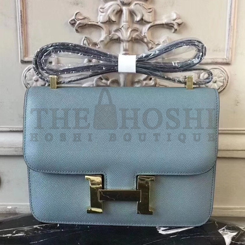 H**me5 Blue Lin Constance MM 24cm Epsom Leather Bag Master Quality