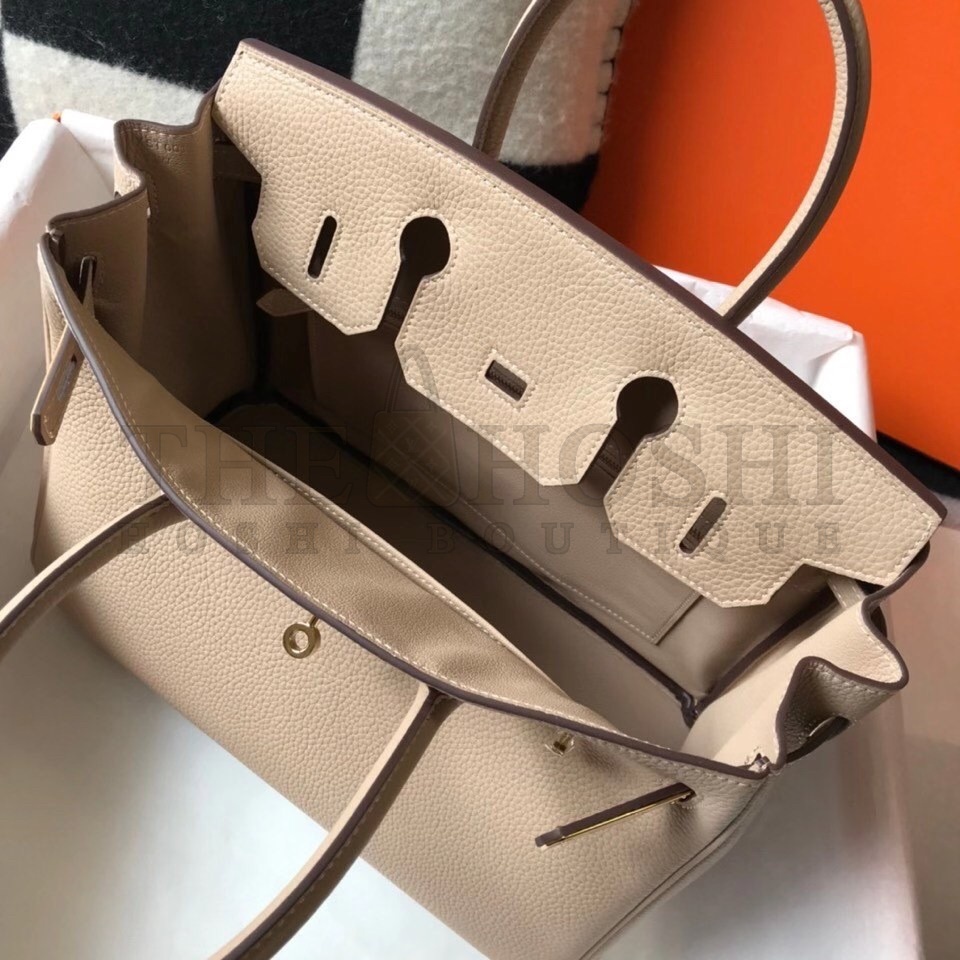H**me5 Birkin 35 Bag in Trench Clemence Leather with GHW Master Quality