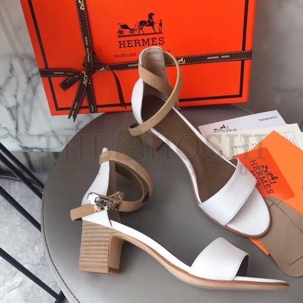 H**me5 Auteuil Sandals In White Calfskin Master Quality