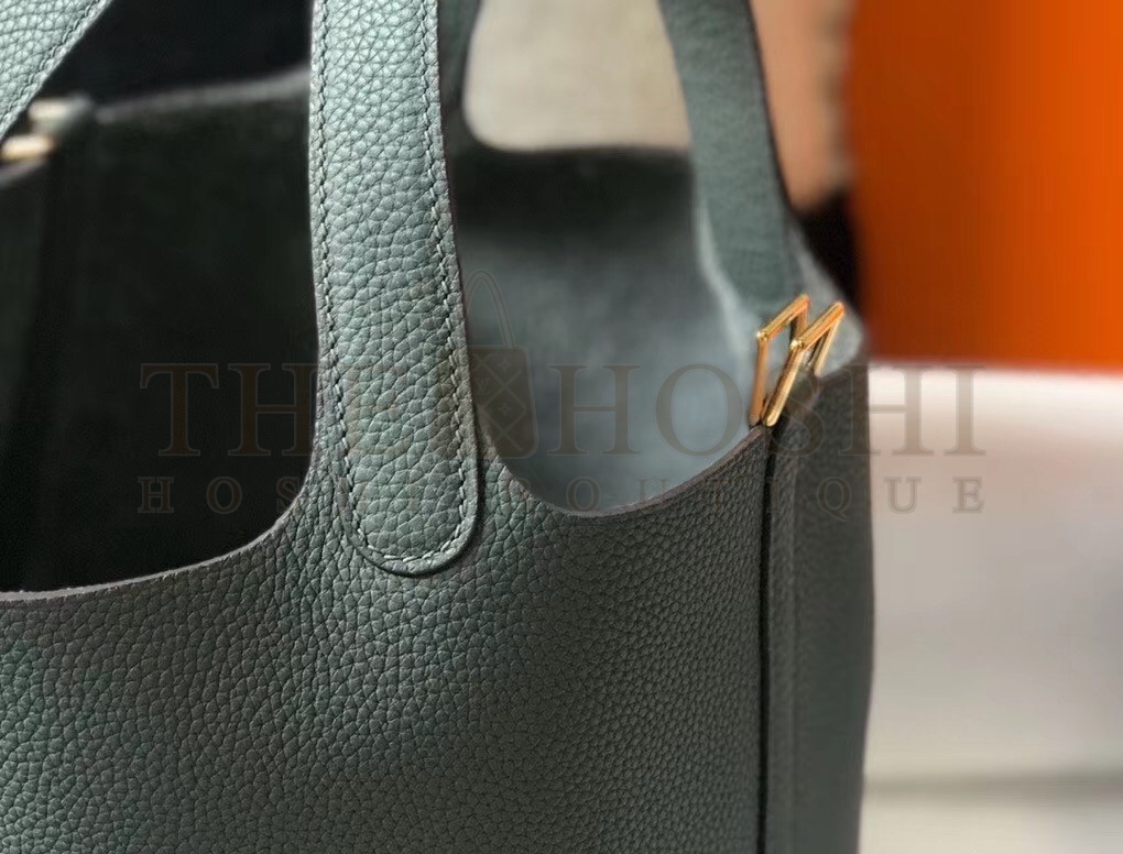 H**me5 Vert Amande Picotin Lock PM 18cm Handmade Bag Master Quality