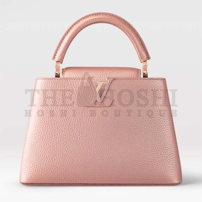 L0vis Vvtt0n LV Women Capucines BB Handbag Pearly Pink Taurillon Leather Master Quality