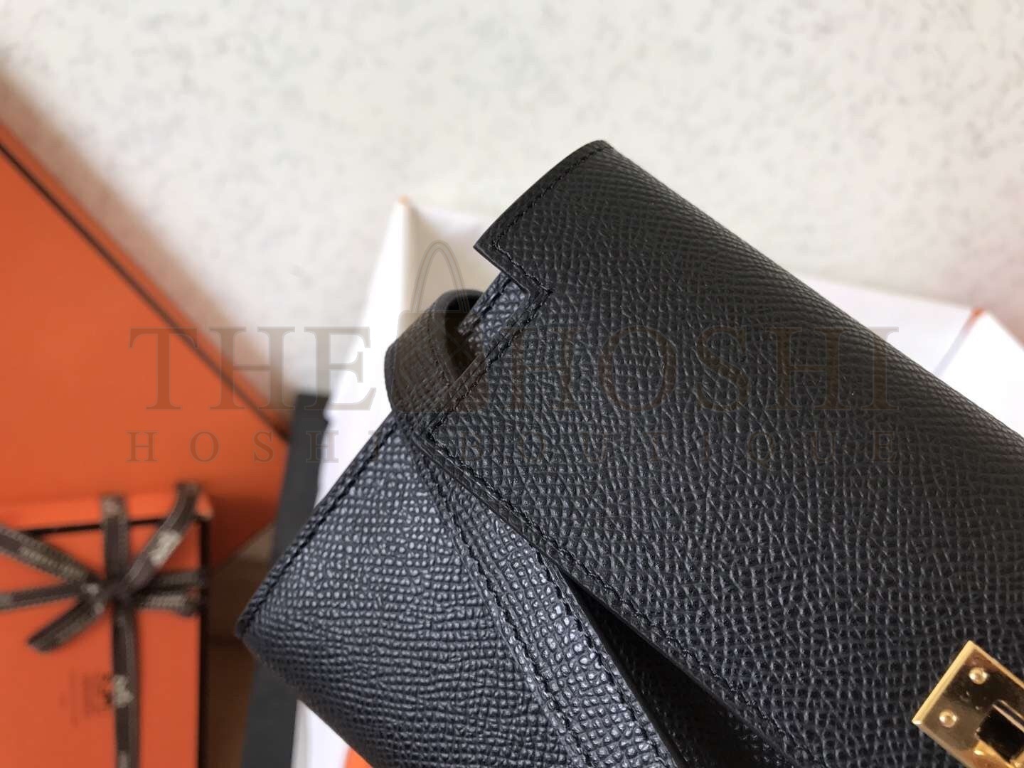 H**me5 Kelly Classic Long Wallet In Black Epsom Leather Master Quality