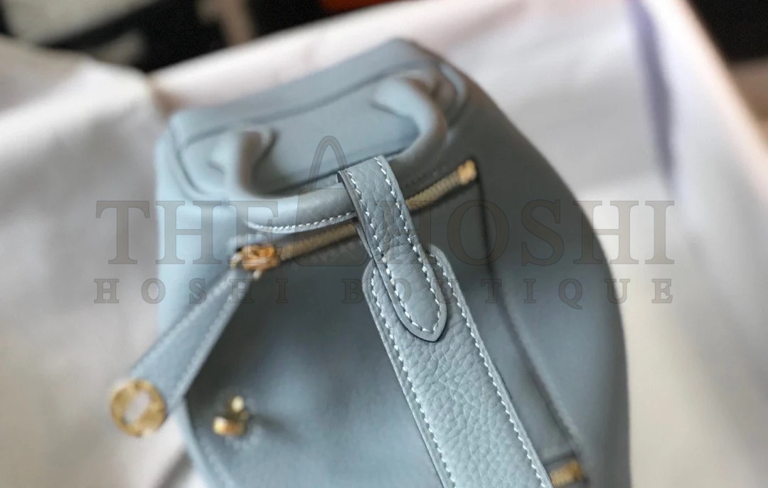 H**me5 Lindy Mini Bag In Blue Lin Clemence Leather GHW Master Quality