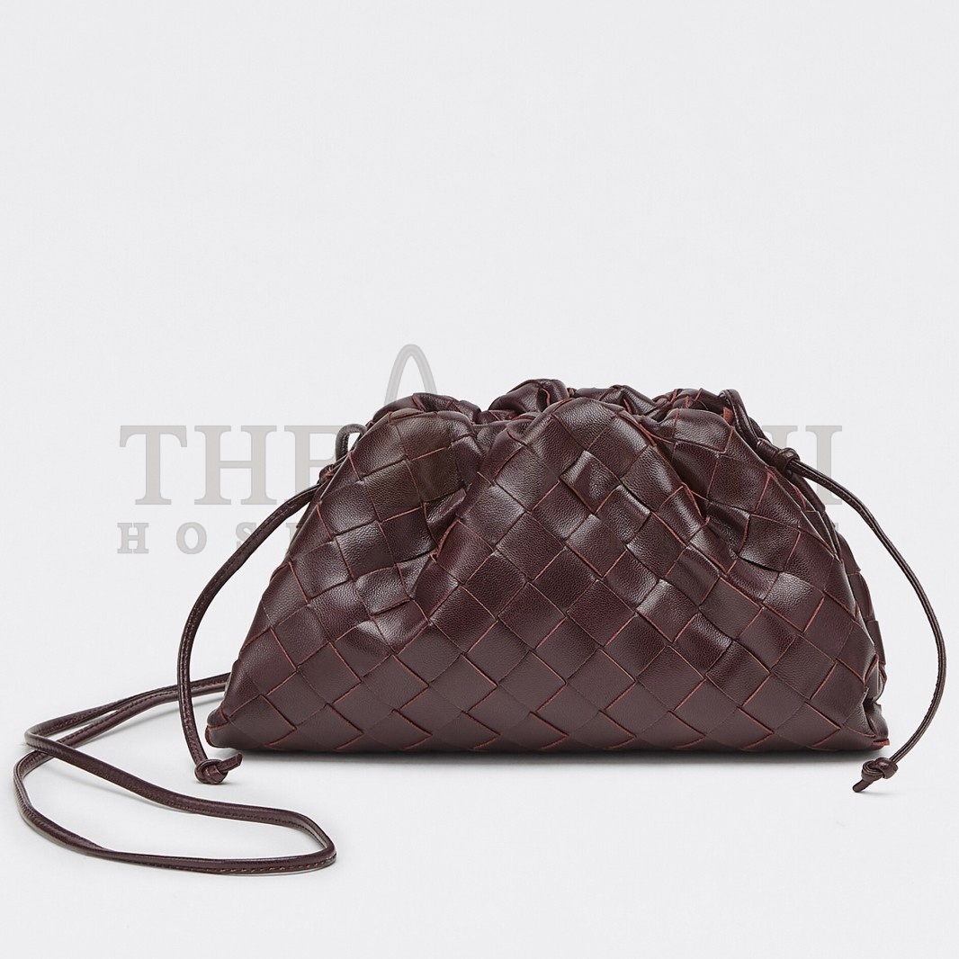 B0tt*ga Ven*ta Mini Pouch with Strap in Grape Intrecciato Lambskin Master Quality