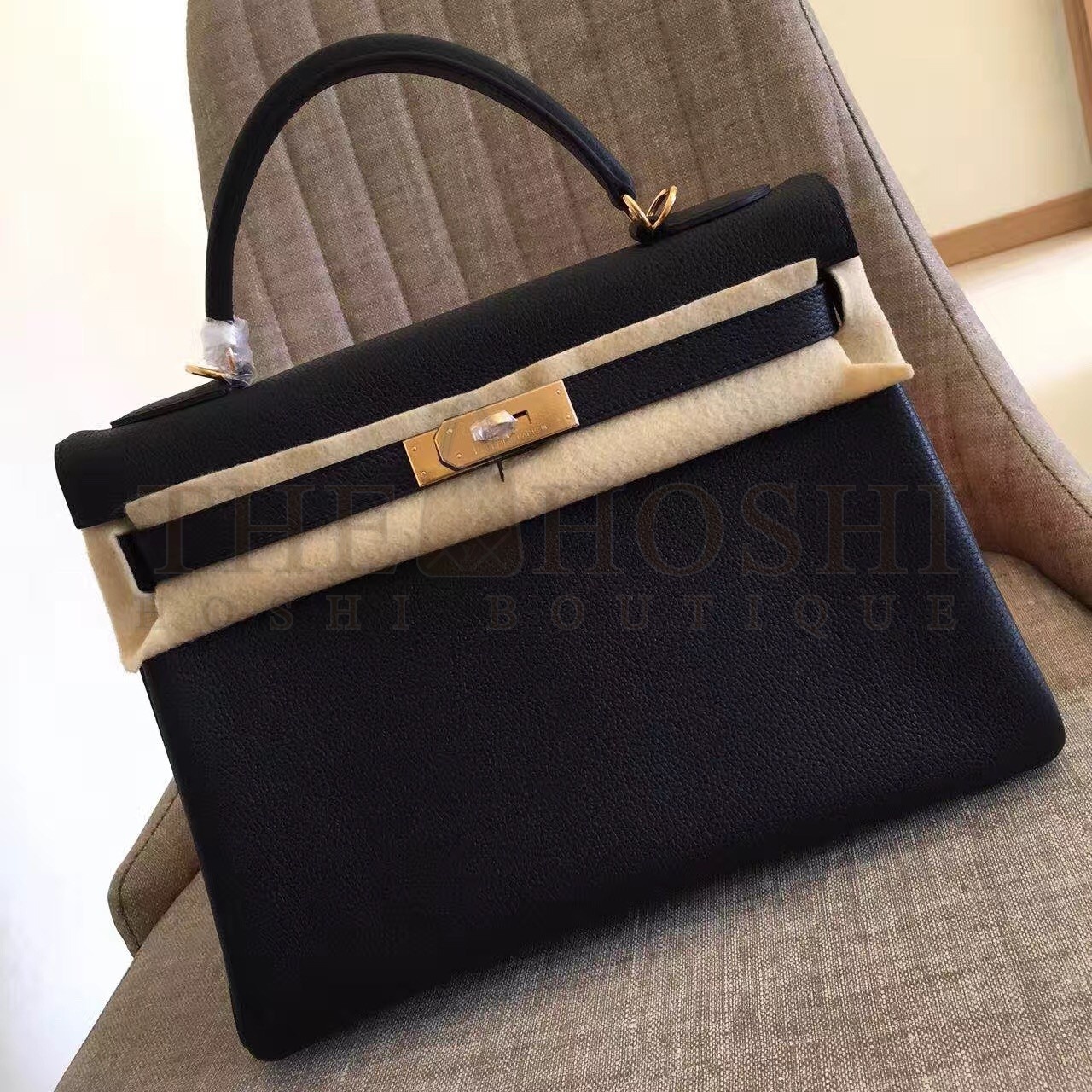 H**me5 Black Clemence Kelly Retourne 32cm Handmade Bag Master Quality