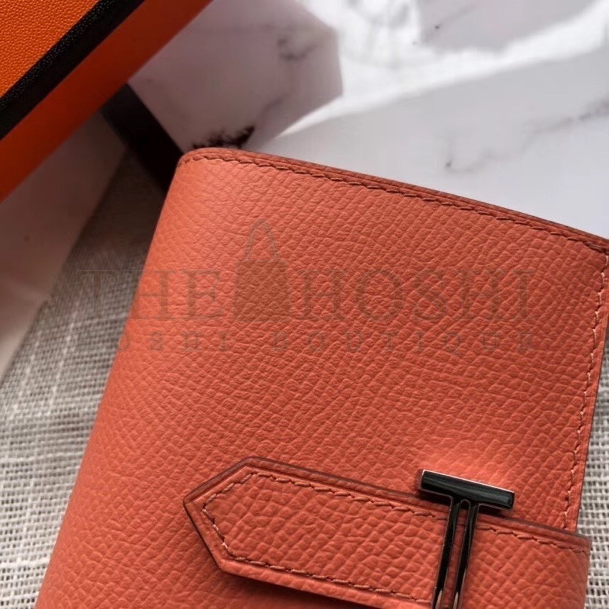 H**me5 Bearn Mini Wallet In Crevette Epsom Leather Master Quality