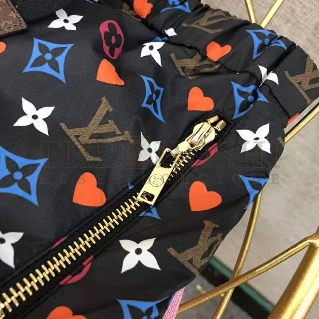 L0vis Vvtt0n Women Game On D-Ring Drawstring Jogging Shorts Monogram Canvas-Black Master Quality