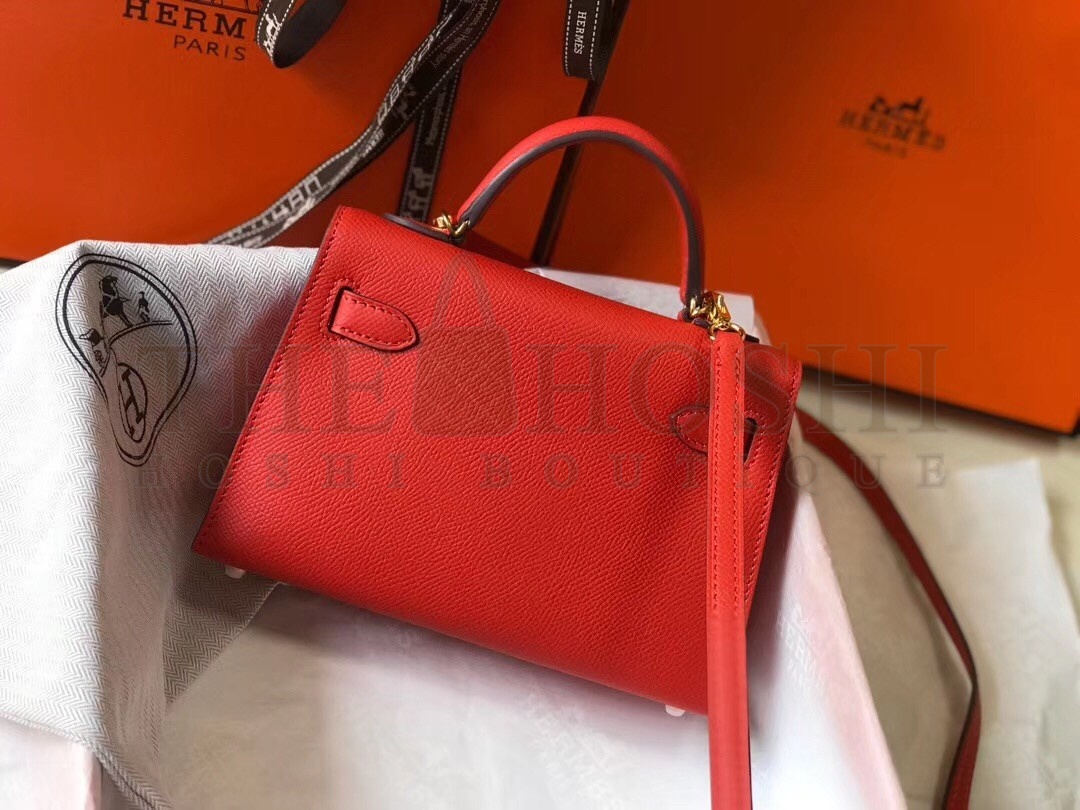 H**me5 Kelly Mini II Bag In Rouge Casaque Epsom Leather Master Quality