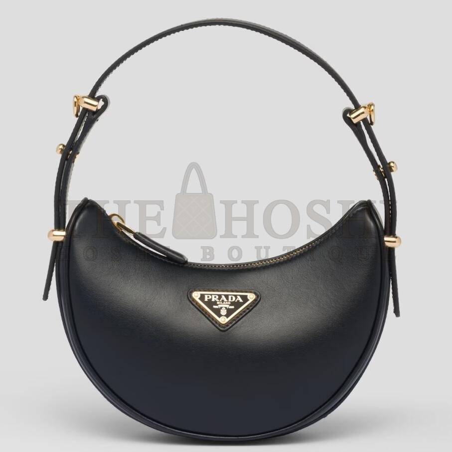 Pra*a Arque Mini Shoulder Bag in Black Leather Master Quality
