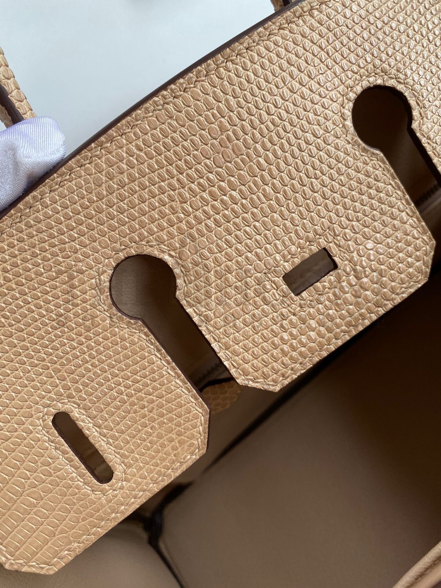 H**me5 Birkin 25 Retourne Handmade Bag In Beige Lizard Leather Master Quality