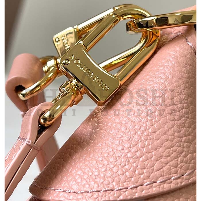 L0vis Vvtt0n LV Women Bagatelle Mini Hobo Handbag Pink Embossed Grained Cowhide Leather Master Quality