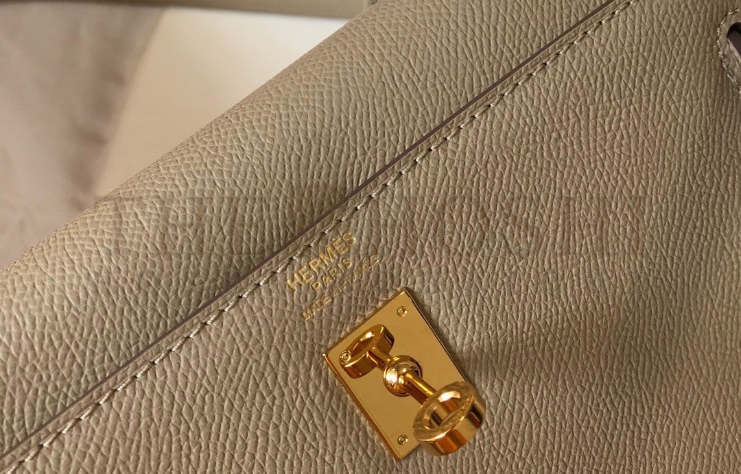 H**me5 Kelly 25cm Sellier Bag in Gris Tourterelle Epsom Calfskin GHW Master Quality