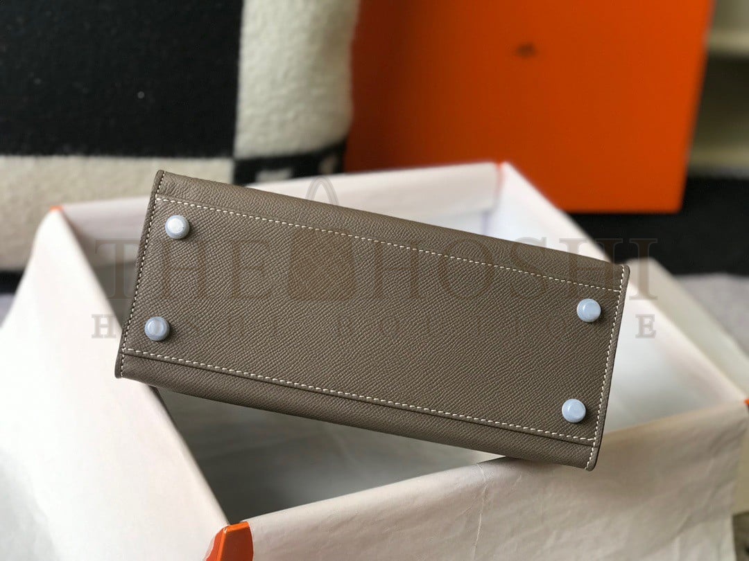 H**me5 Kelly 25cm Sellier Bag in Taupe Epsom Calfskin PHW Master Quality