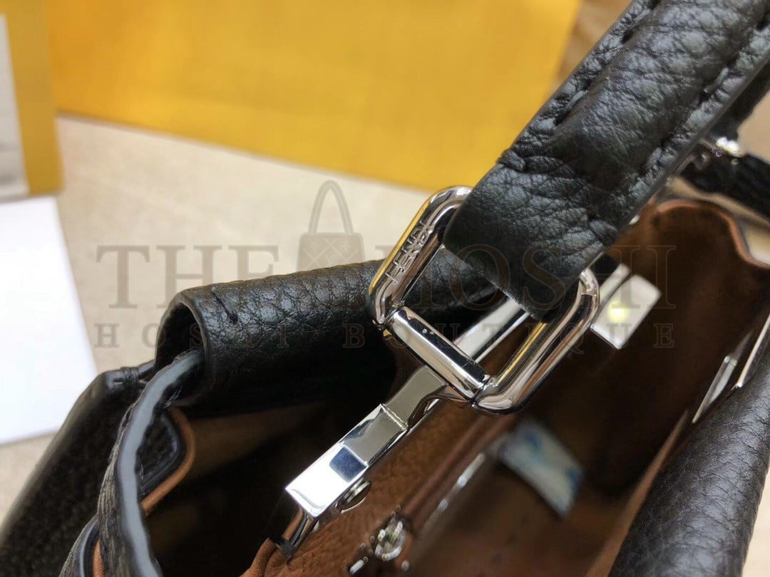 F**di Peekaboo Mini Selleria Bag In Black Romano Leather Master Quality