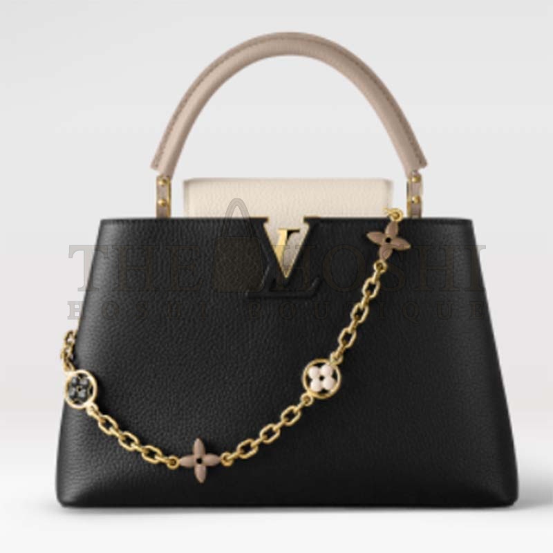 L0vis Vvtt0n LV Women Capucines MM Handbag Black Gray Taurillon Leather Master Quality