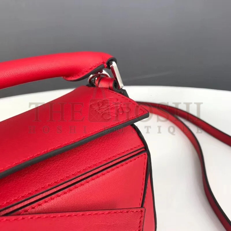 L0ew* Puzzle Mini Bag In Red Calfskin Master Quality