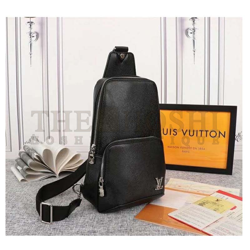 L0vis Vvtt0n LV Men Avenue Sling Bag Taiga Leather-Black Master Quality