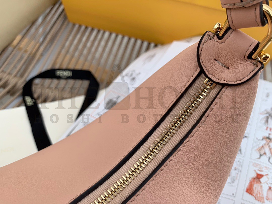 F**di F**digraphy Small Hobo Bag In Pink Leather Master Quality