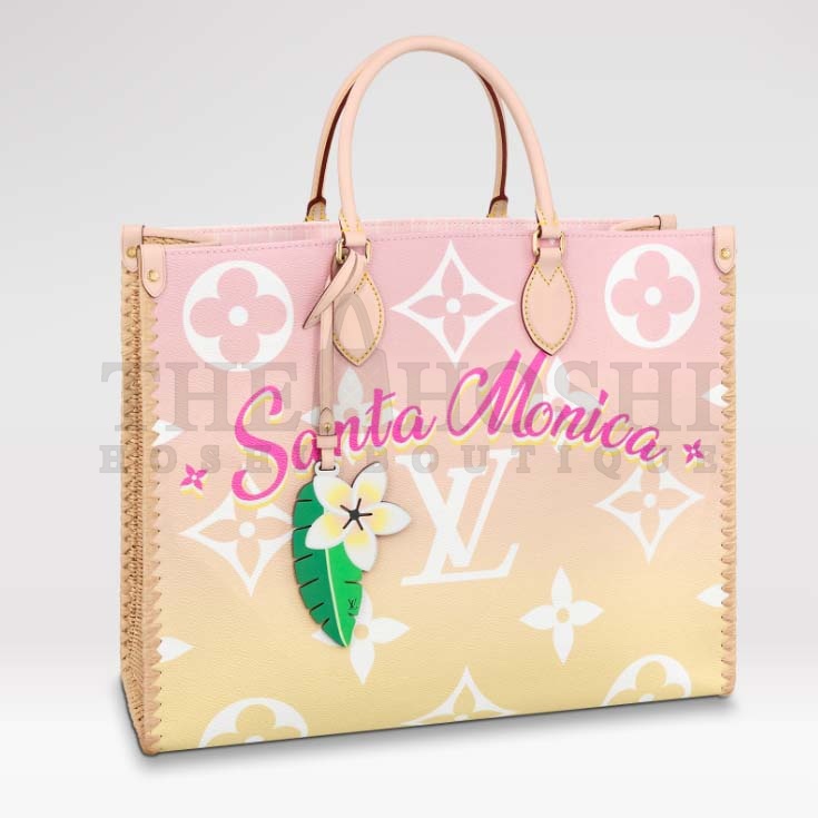 L0vis Vvtt0n LV Women OnTheGo GM Tote Bag Pink Monogram Giant Coated Canvas Raffia Master Quality