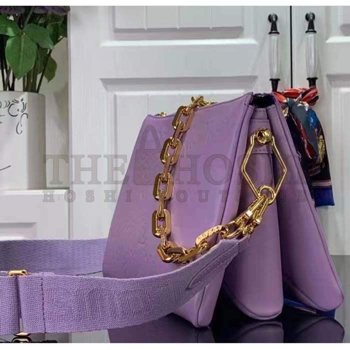 L0vis Vvtt0n LV Women Coussin PM Handbag Light Purple Lambskin Zip Closure Master Quality