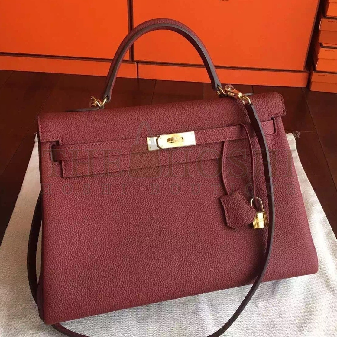 H**me5 Bordeaux Clemence Kelly 35cm Handmade Bag Master Quality