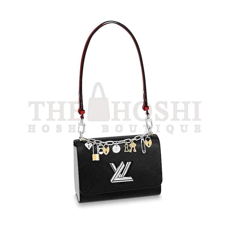 L0vis Vvtt0n LV Women Twist MM LV Love Lock Charms Handbag in Epi Cowhide Leather-Black Master Quality