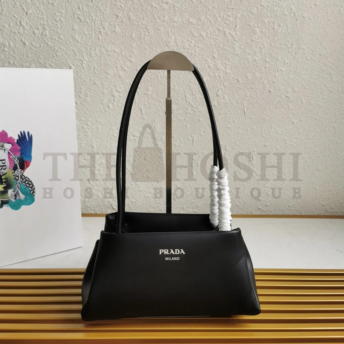 Pra*a S*pernova Small Shoulder Bag In Black Calfskin Master Quality