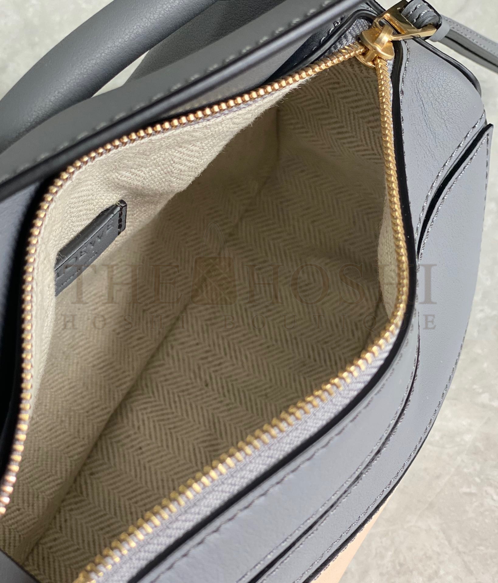 L0ew* Puzzle Mini Bag In Asphalt Grey/Nude/Green Calfskin Master Quality