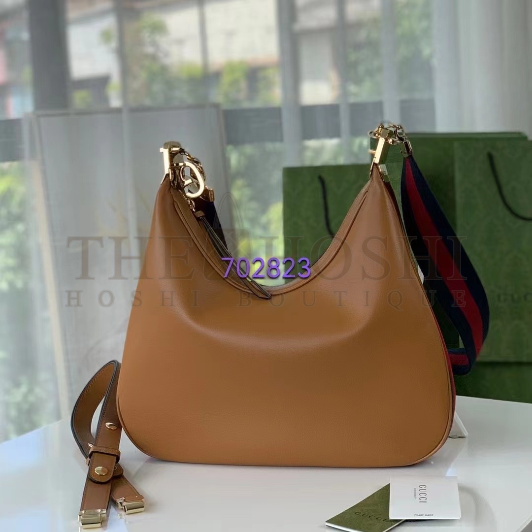 Gvc*1 Women Attache Large Shoulder Bag Dark Orange Leather Master Quality