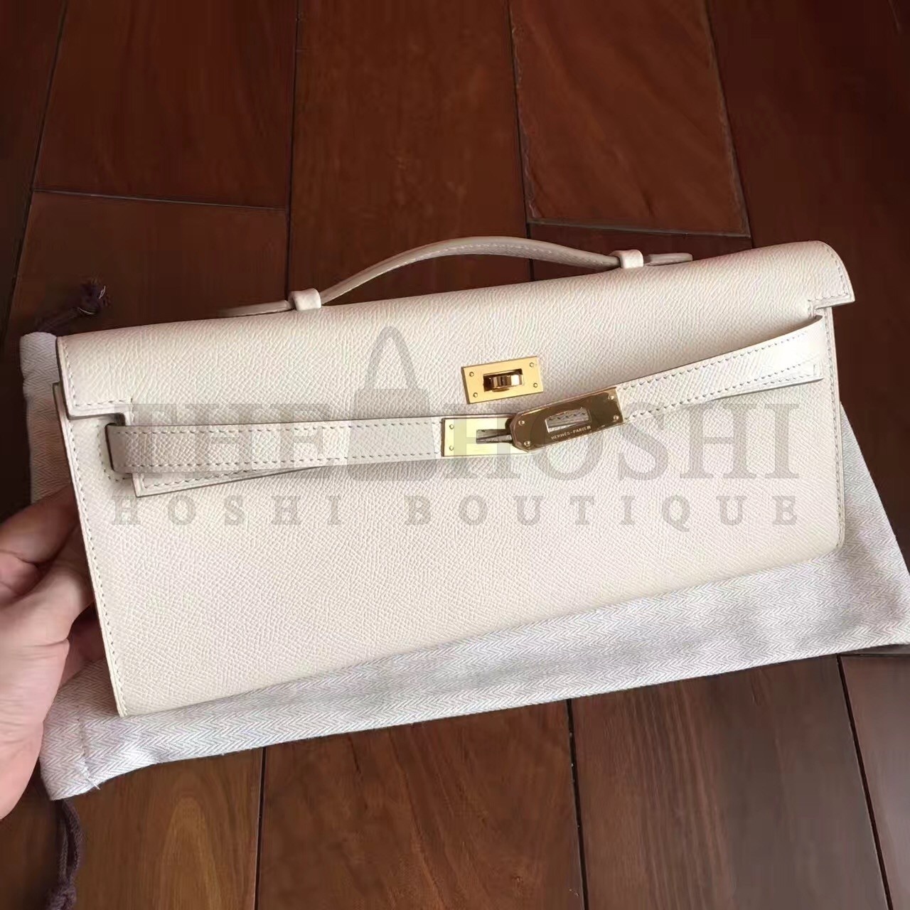 H**me5 White Epsom Kelly Cut Handmade Bag Master Quality