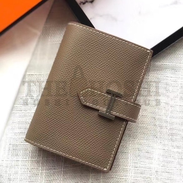 H**me5 Bearn Mini Wallet In Taupe Epsom Leather Master Quality