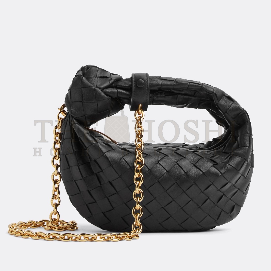 B0tt*ga Ven*ta Mini Jodie Chain Bag In Black Intrecciato Lambskin Master Quality