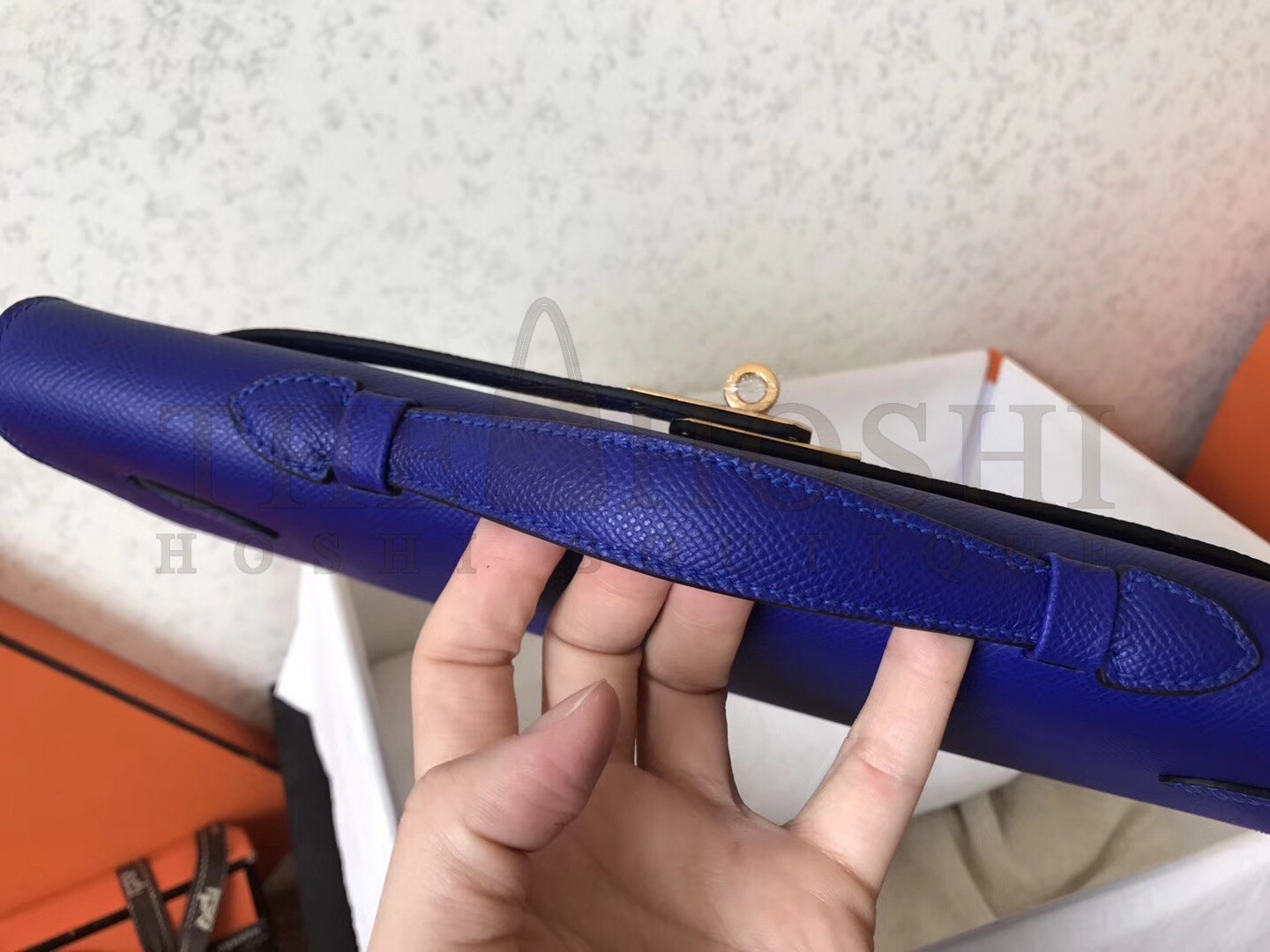 H**me5 Blue Electric Epsom Kelly Cut Handmade Bag Master Quality