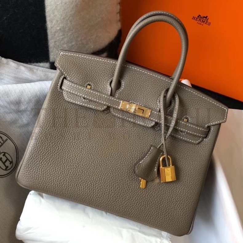 H**me5 Birkin 25cm Bag In Taupe Clemence Leather Master Quality