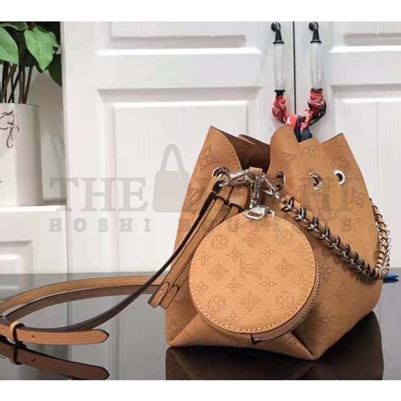 L0vis Vvtt0n LV Women Bella Bucket Bag Mahina Arizona Brown Calfskin Calf Monogram Master Quality