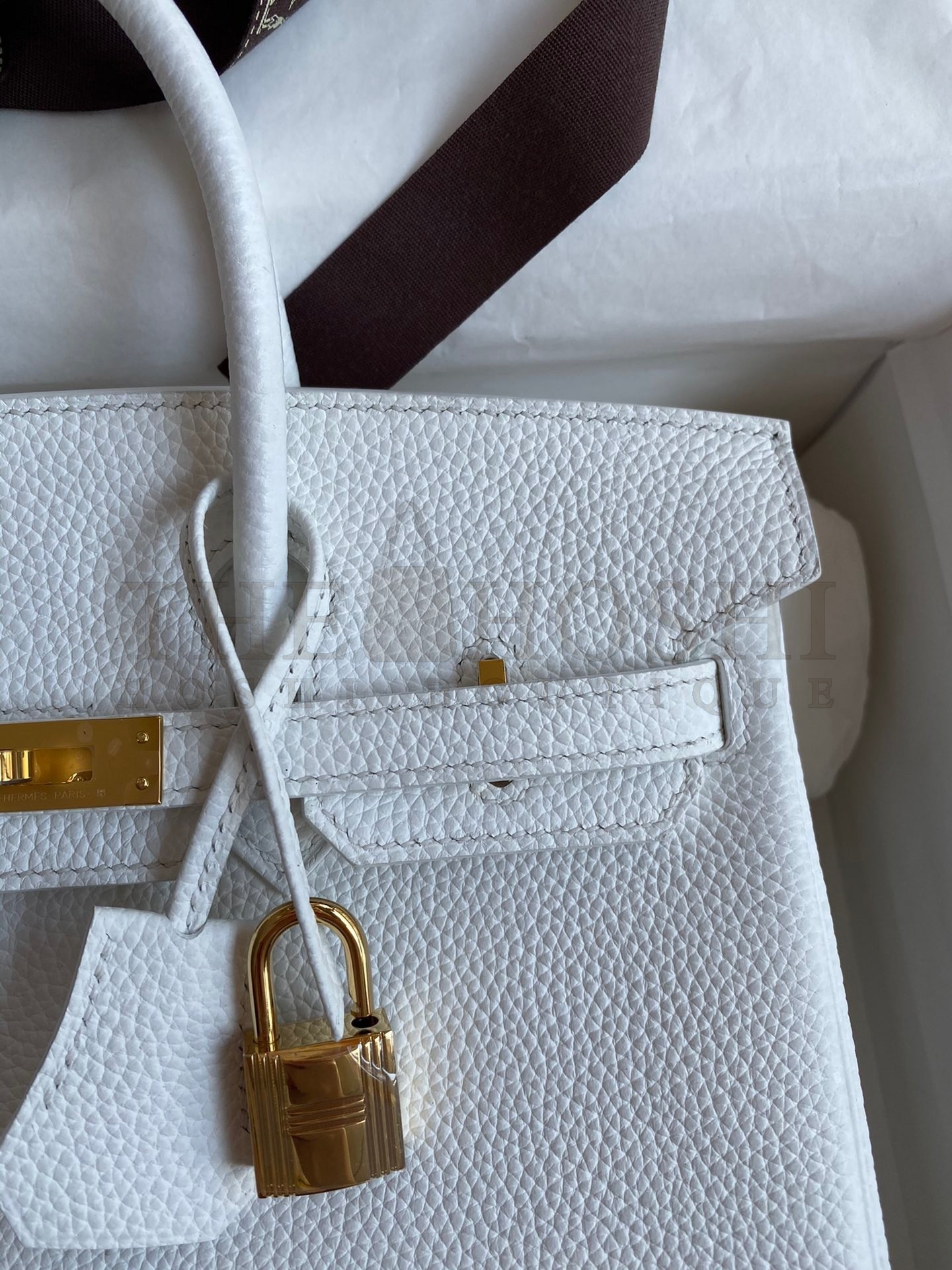 H**me5 Birkin 25 Retourne Handmade Bag In White Clemence Leather Master Quality