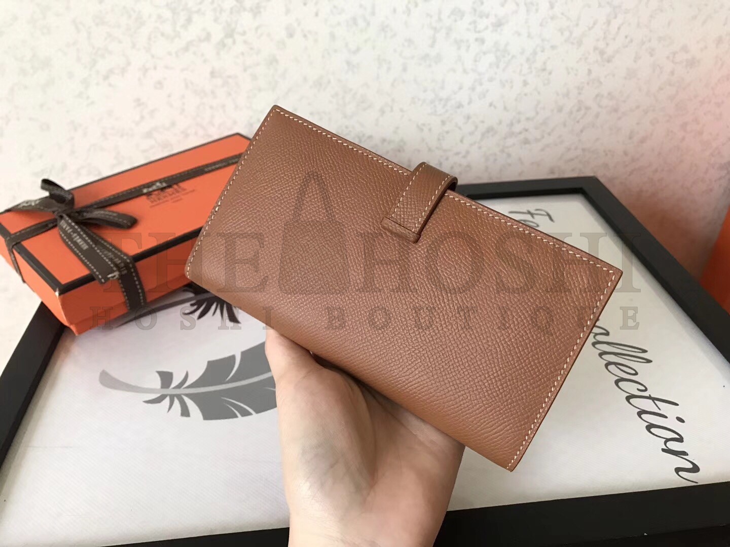 H**me5 Brown Epsom Bearn Gusset Wallet Master Quality