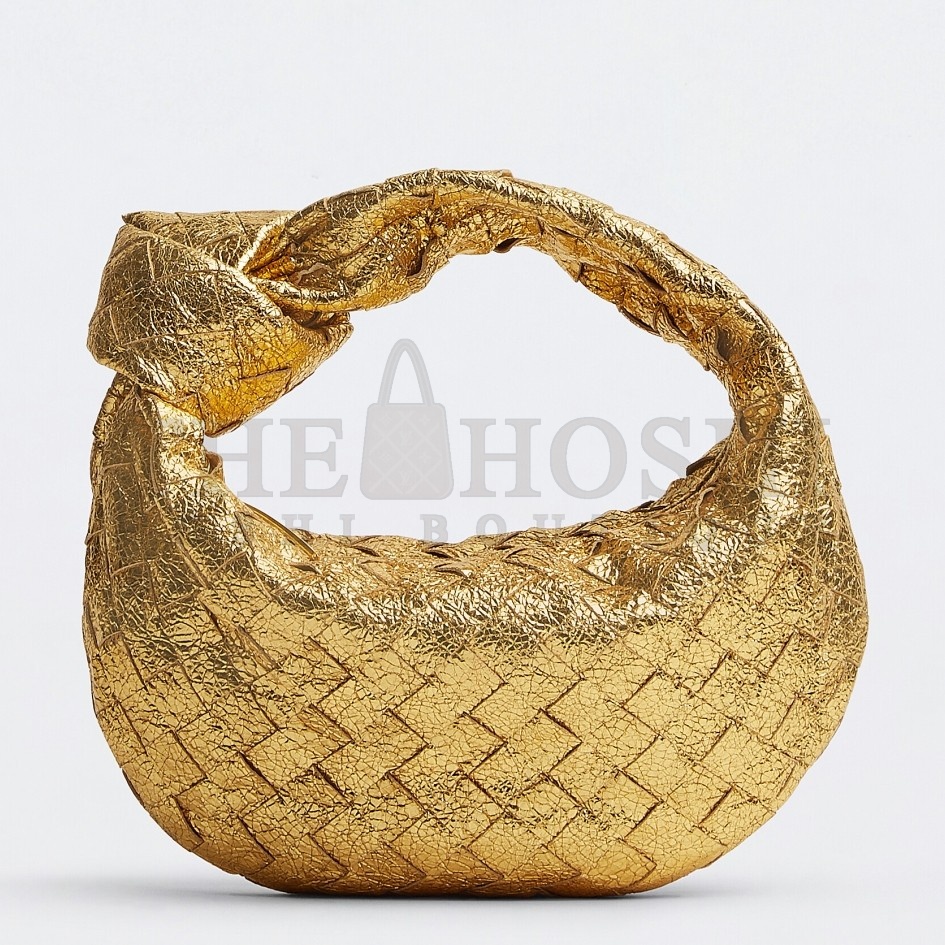 B0tt*ga Ven*ta BV Jodie Mini Bag In Gold Metallic Intrecciato Leather Master Quality