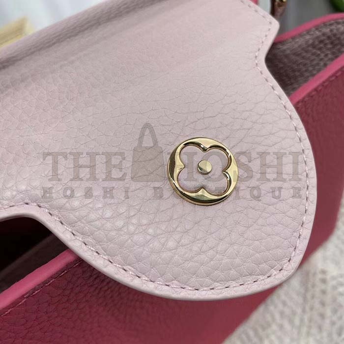 L0vis Vvtt0n LV Women Capucines BB Handbag Magenta Jasmine Pink Taurillon Cowhide Leather Master Quality