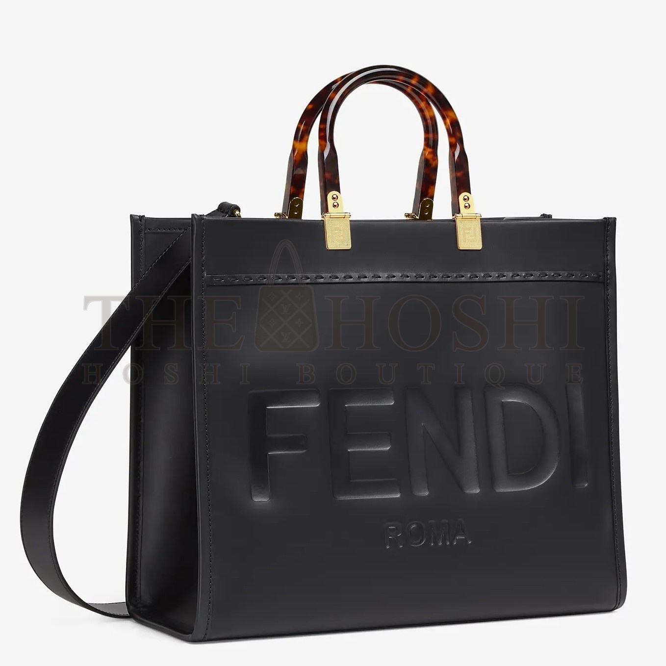 F**di Sunshine Medium Tote Bag In Black Calfskin Master Quality