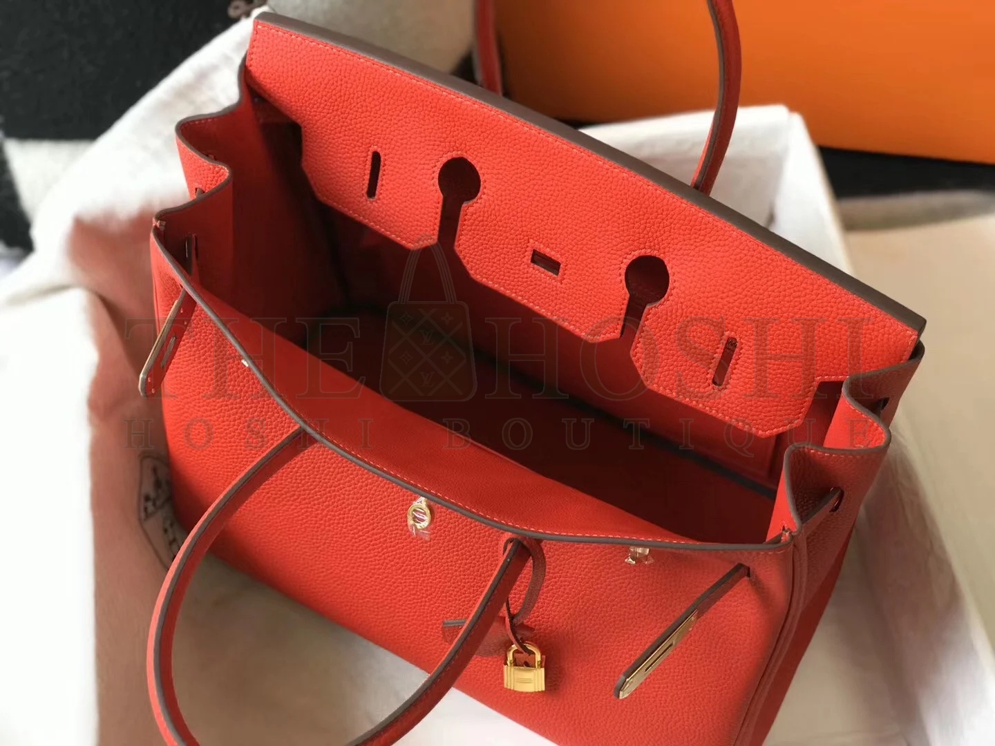 H**me5 Birkin 30 Bag in Red Clemence Leather with GHW Master Quality