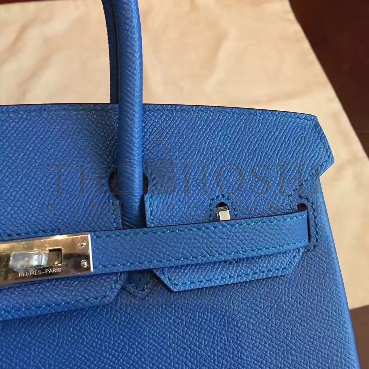 H**me5 Blue Birkin 25cm Epsom Handmade Bag Master Quality