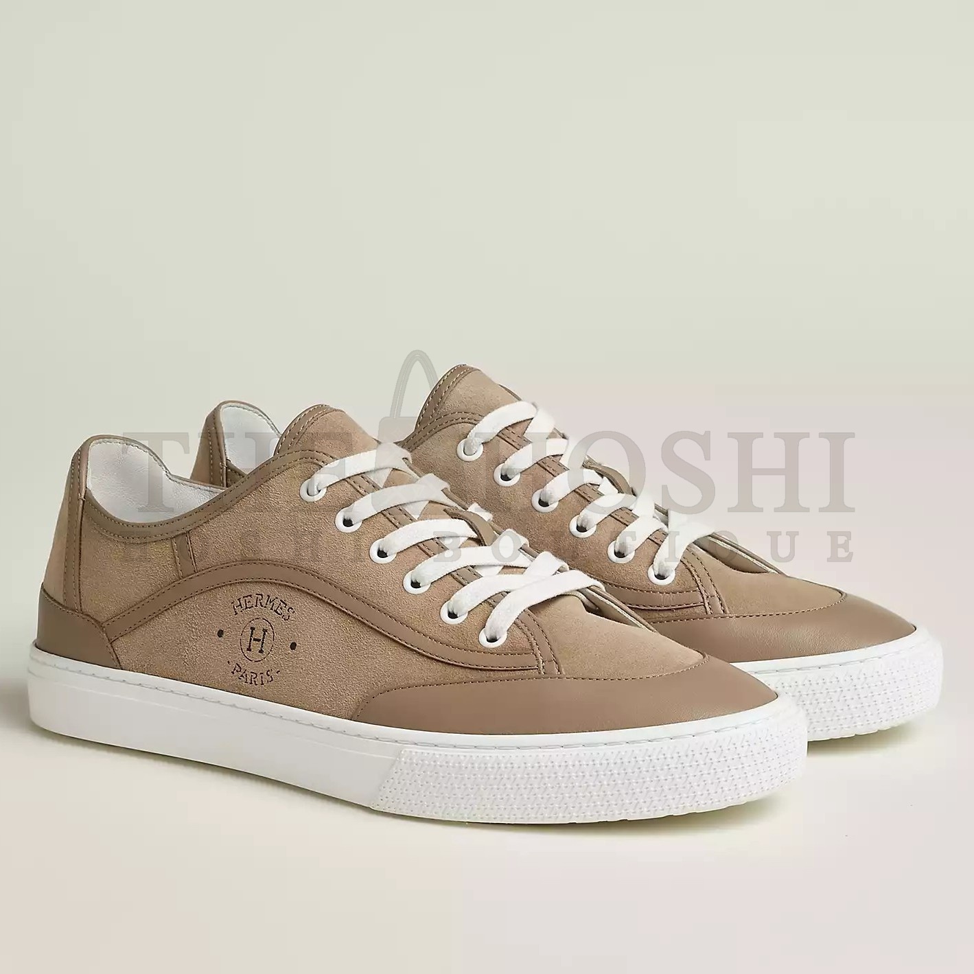 H**me5 Men's Get Sneakers in Beige Suede Leather Master Quality